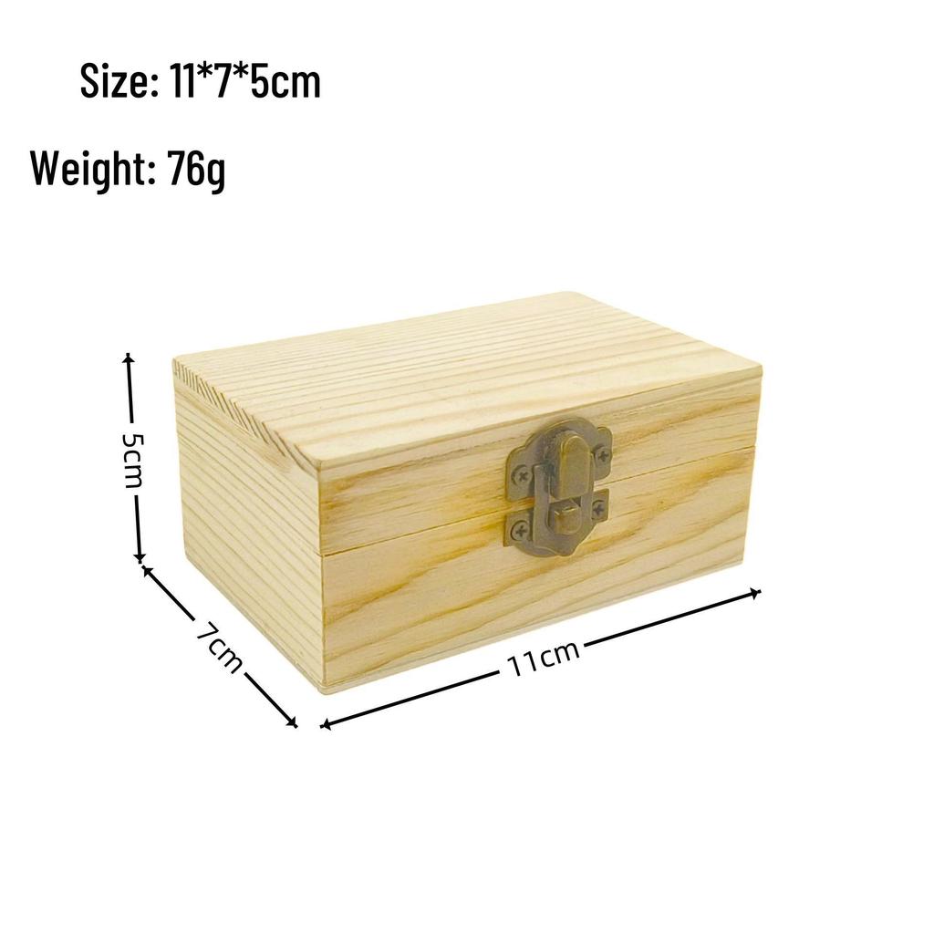 Small Solid Wood Pine Jewelry and Gift Storage Box