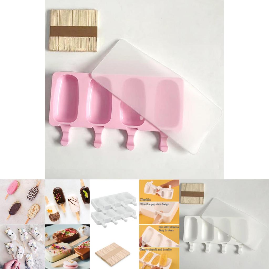 Creative Silicone Ice Pop Mold With Cover For Homemade Frozen Desserts