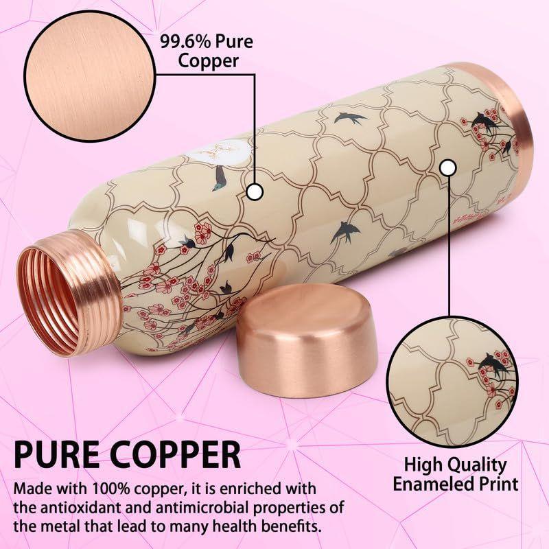 Elevate Your Hydration Game Pure Copper Water Bottle - Joint Less, Leak Proof (950ml)