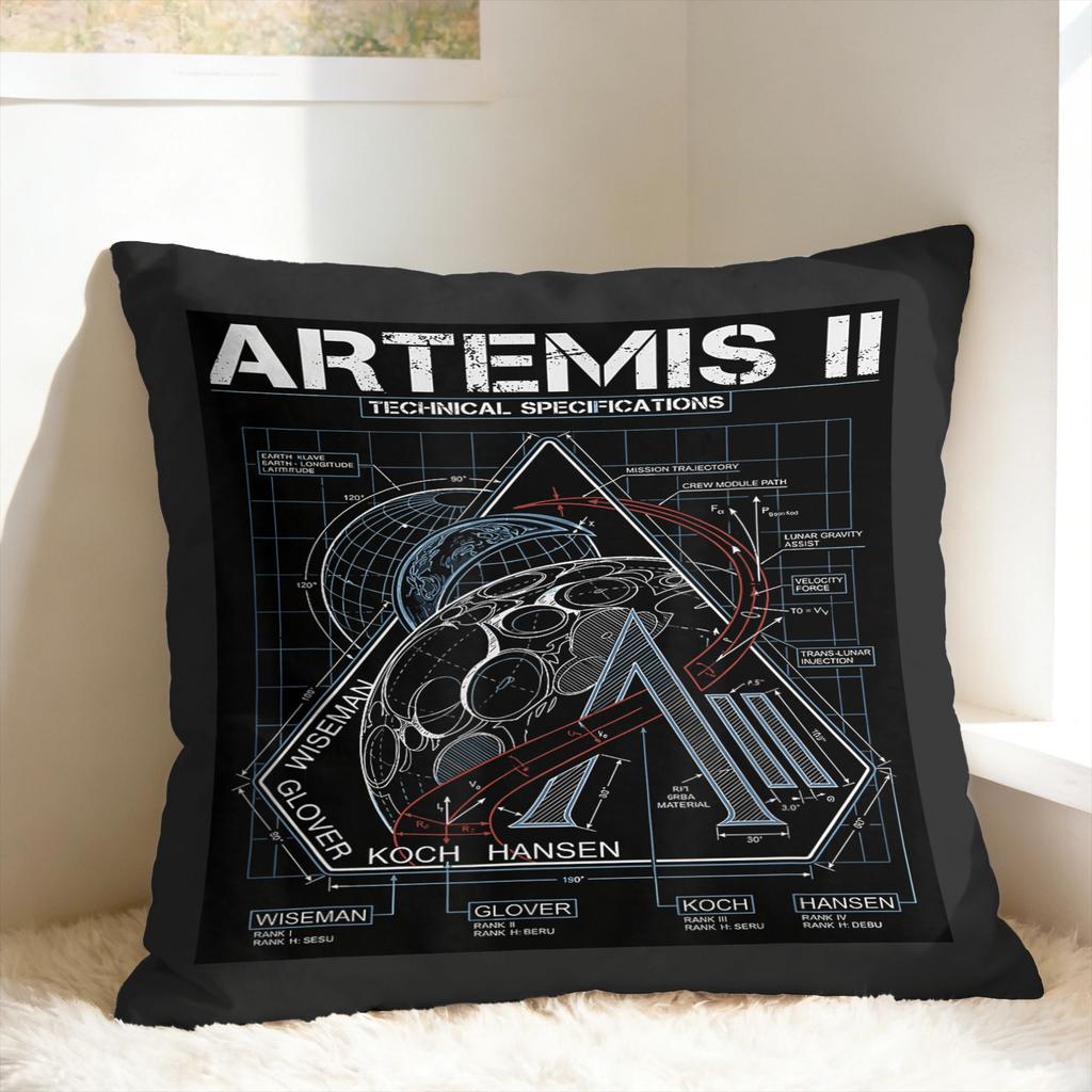 Artemis II Back to the Moon 2026 Pillow Cover  Comfy Cushion Cover Kawaii Pillow Case For Sofa Home Decoration
