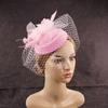 Elegant Feathered Flower Fascinator Hat for Women Cocktail Party Wool Fedoras Hat For Masquerade Parties Dressingup