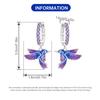 Orstarry 925 Silver Blue Purple Bird Drop Earrings Women Earrings Charm Fashion Birthday Party Jewelry Fine Gift Aretes