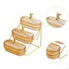 Fruit Basket Bowl Fruits Holder 3 Tier Versatile with Metal Stand Serving Tray for