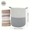 Large Woven Cotton Storage Basket for Toys, Snacks, Underwear, Socks, and Clothes