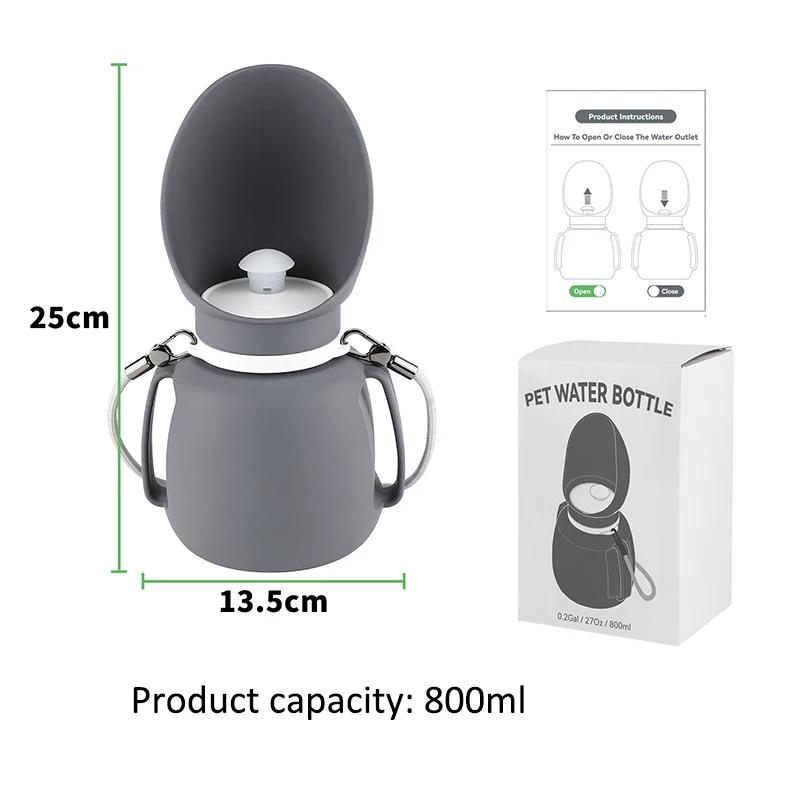 800ml Foldable Dog Water Bottle Dispenser Food Grade Dog Cat Water Cup Bottle Travel Leakproof Pets Drinking Feeder Pet Supplies