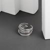 VENTFILLE 925 Sterling Silver Rings For Women Retro Simple Hollow Out Multilayer Wrap Intersection Open Jewelry Dropshipping