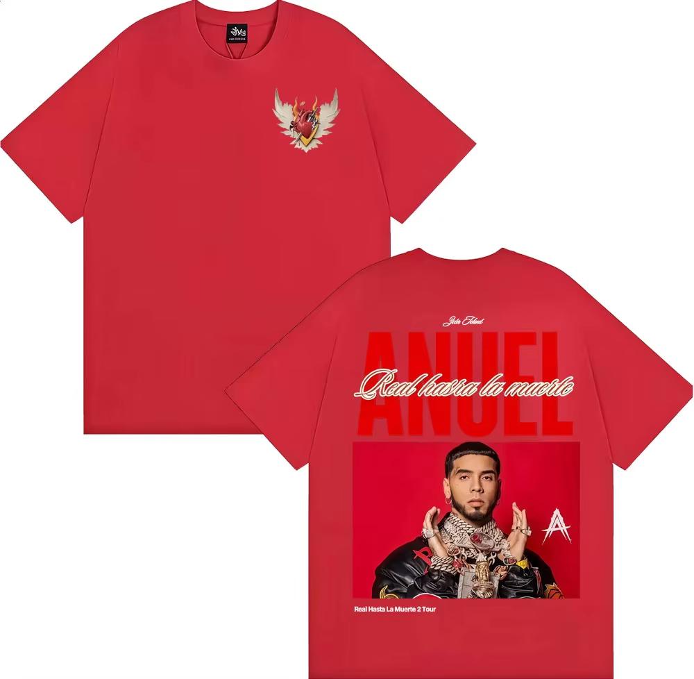Rapper Anuel AA Real Hasta La Muerte Tour T Shirts Men Women Fashion Trend High Street T-shirt 100% Cotton Cozy Oversized Tshirt