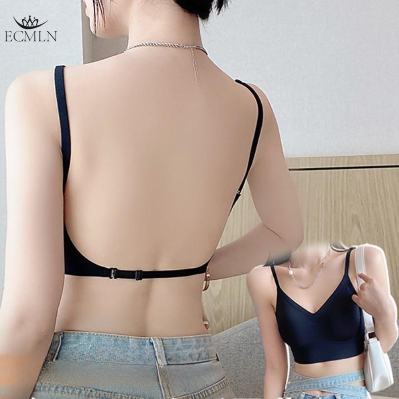 Sexy Push-up Bra Thin U-shaped Beautiful Back Top Seamless Bra Backless Invisible No-wire Bra Top