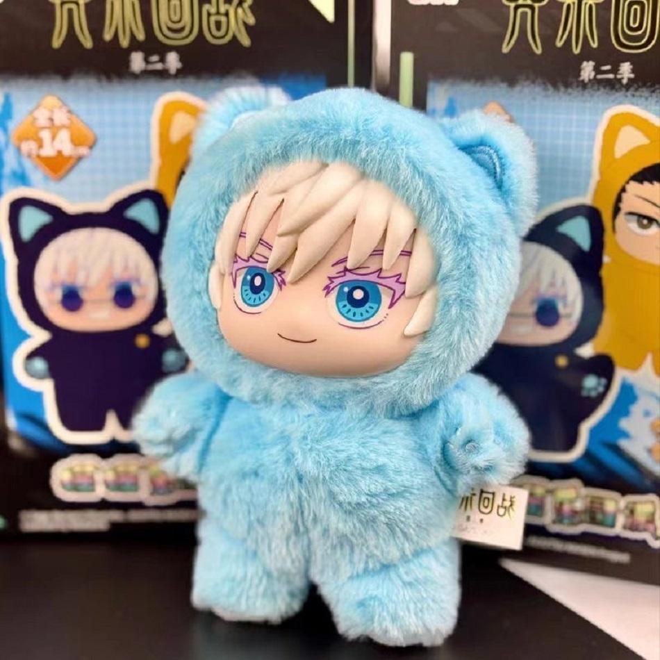 Genuine Eaki Jujutsu Kaisen Season 2 Cat Park Party Gojo Satoru Blind Box Plush Doll Bag Pendant Model Gifts Collection