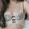 Grande Taille Femmes Printemps et Été Sexy Dentelle Froncée Gros Seins Montrer Petit Sous-vêtement