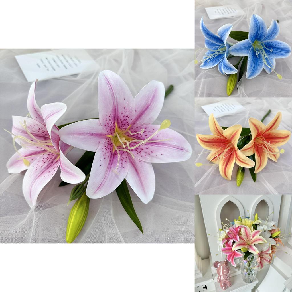 Wedding Lily 3d Printed Fake Flowers For Home Decor And Events