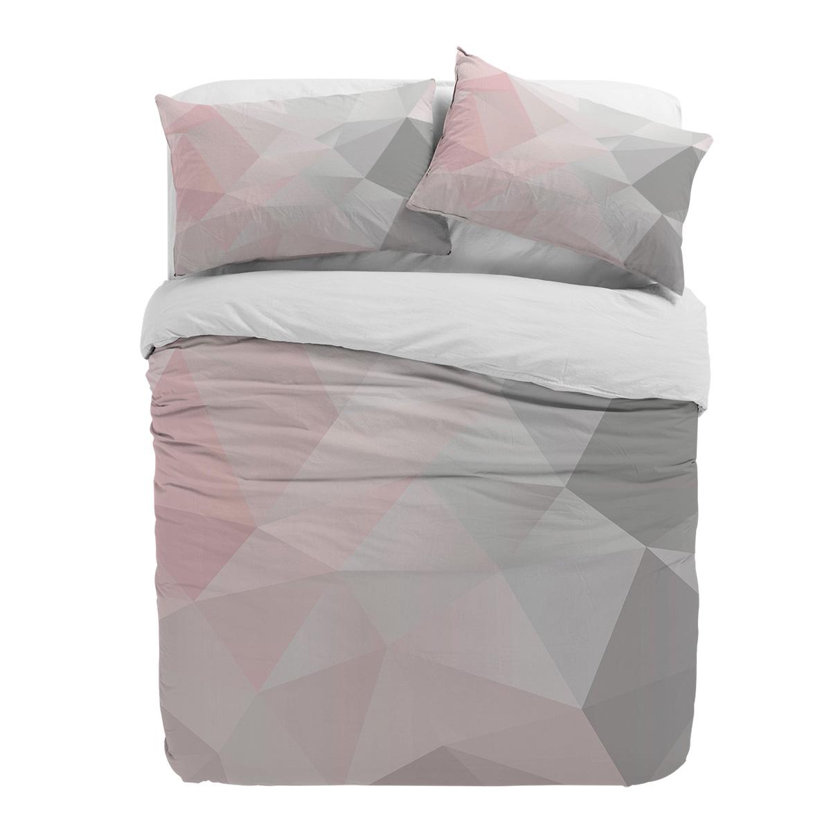 

Geometric Pink Gray Gradient Triangle Duvet Cover With Pillow Case Custom 3pcs Bedding Set Quilt Cover Double Bed Home Textile EU single(135x200cm)