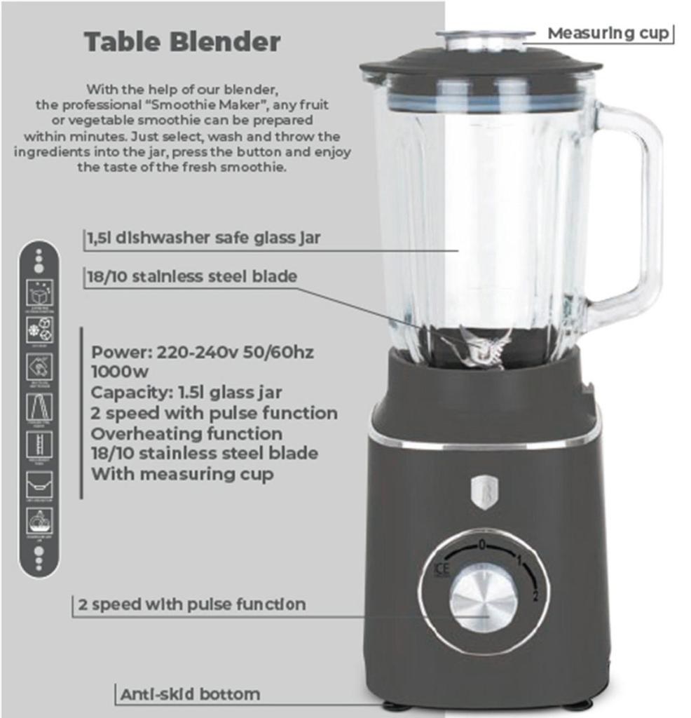 Blender kielichowy mikser berlinger haus bh-9539 antracit lumarko!