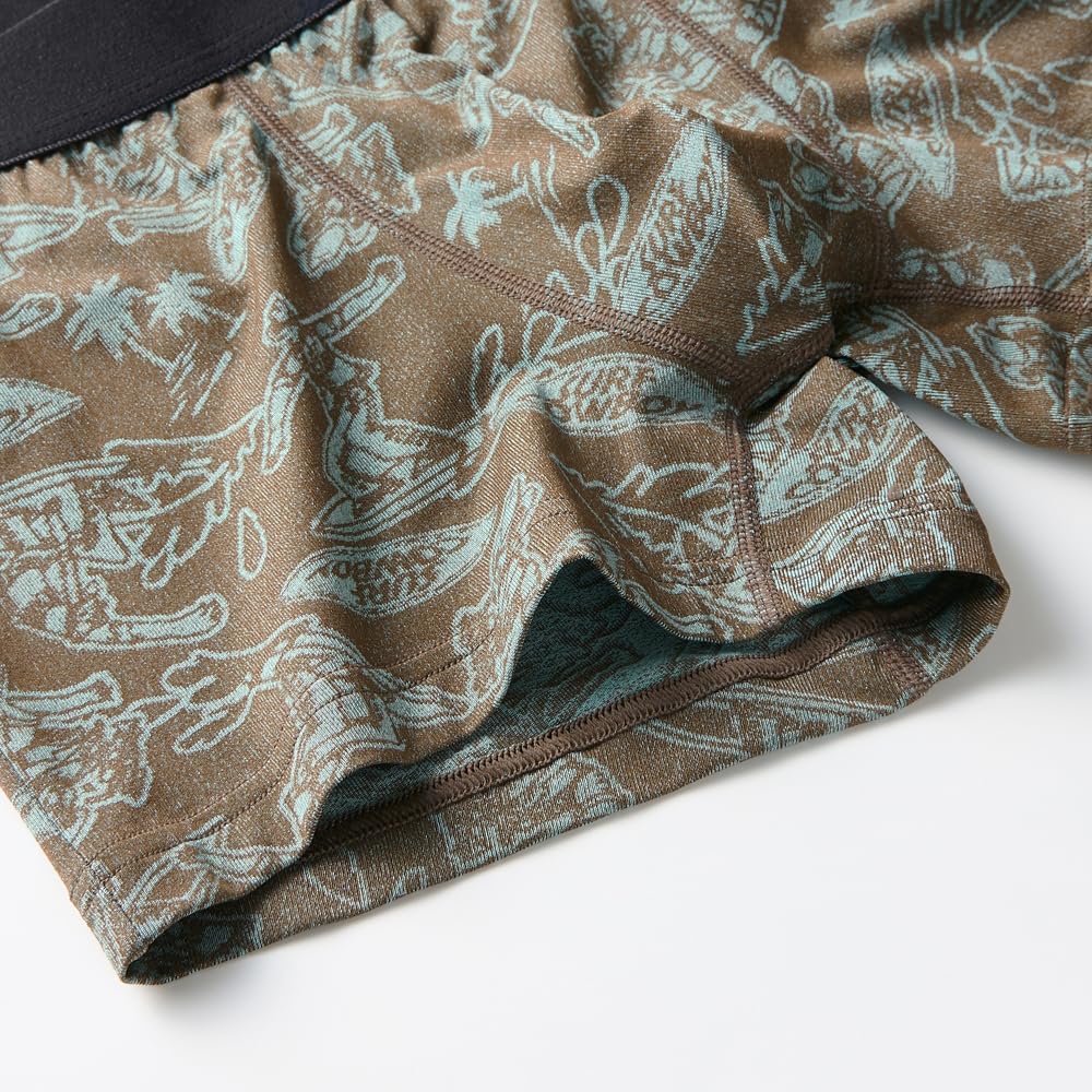 Body Wild DESIGN Jacquard Boxer Briefs with Front Dark Brown Men's Closure,