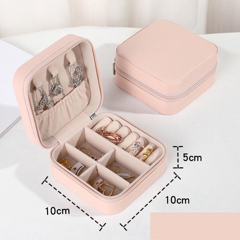 Schmuck Organizer Display Reise Schmuck Fall Boxen Tragbare Medaillon Halskette Schmuck Box Leder Lagerung Ohrring Ring Halter