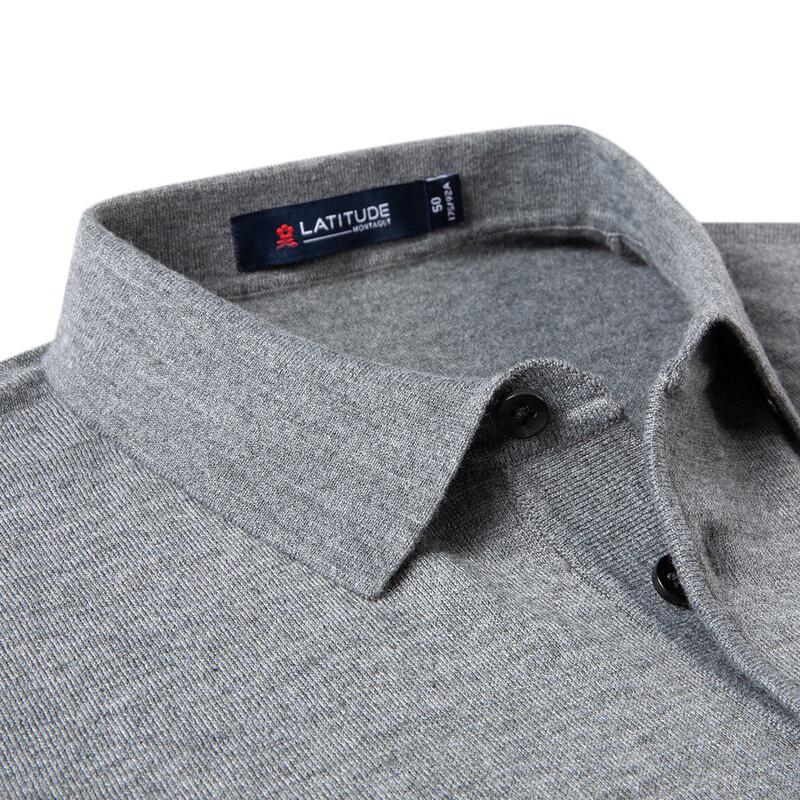 MONTAGUT Men's Wool Blend Warm Long Sleeve Polo Shirt