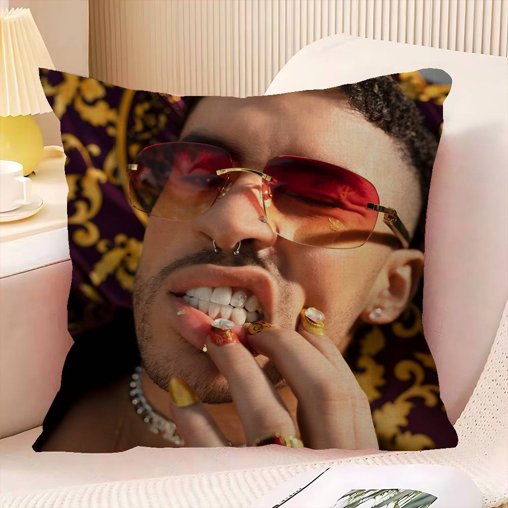 Federa cuscino cantante Bad Bunny copricuscino divano decorazione stanza casa regalo bambini