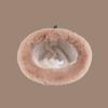 Soft Velvet Panama Hat Windproof Warm Cap Fashion Fluffy Fur Bucket Hat  Riding