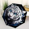 1pc Blue-Eyed White Tiger Automatic Opening and Closing Umbrella - Small Umbrella Suitable for Various Occasions C094