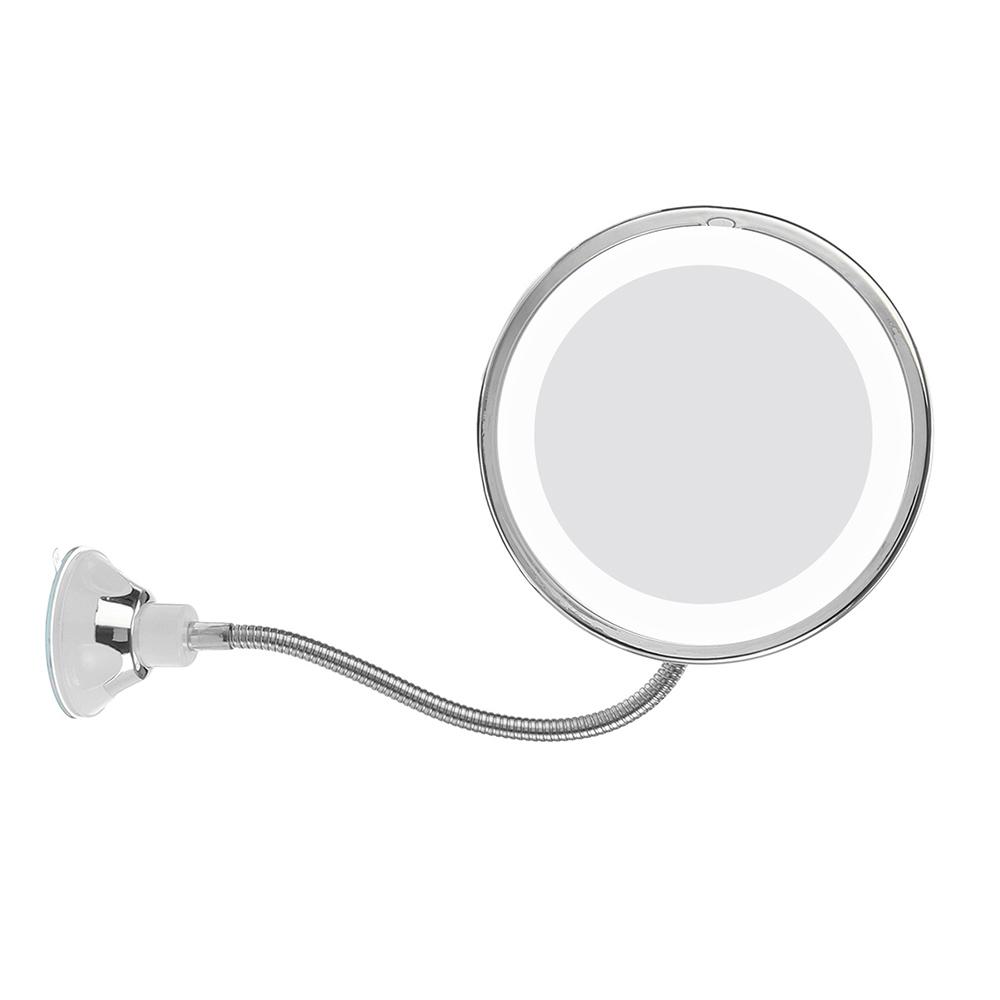 36V 5X/10X LED Mirror Makeup Mirror with LED Light Vanity Miroir LED Miroir Magnifying Mirror Magnifying with LED Light White + silver
