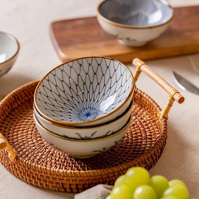Japanese Style Ceramic  Bowl Set Kitchen Noodle Bowl Tableware Set Microwave Safe Gift Box