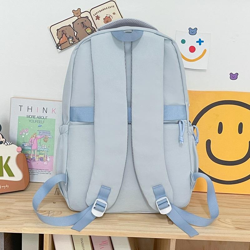 Rucsac de damă de culoare uni ghiozdan pentru elevi Rucsac de capacitate mare