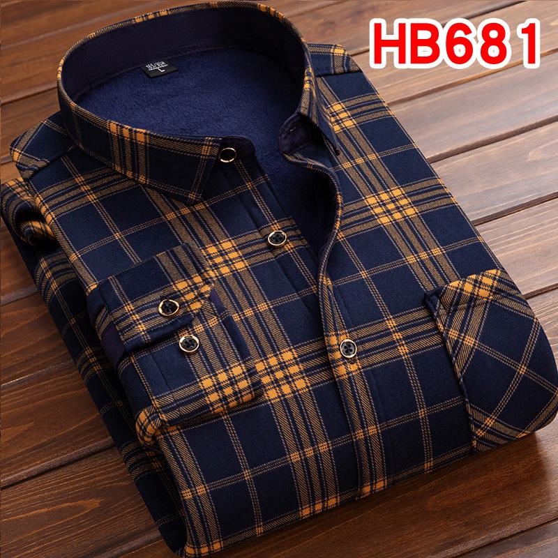 Men's Retro Plaid Fleece-lined Winter Shirt - Thick, Warm, Long-sleeved Casual Top for Middle-aged and Elderly