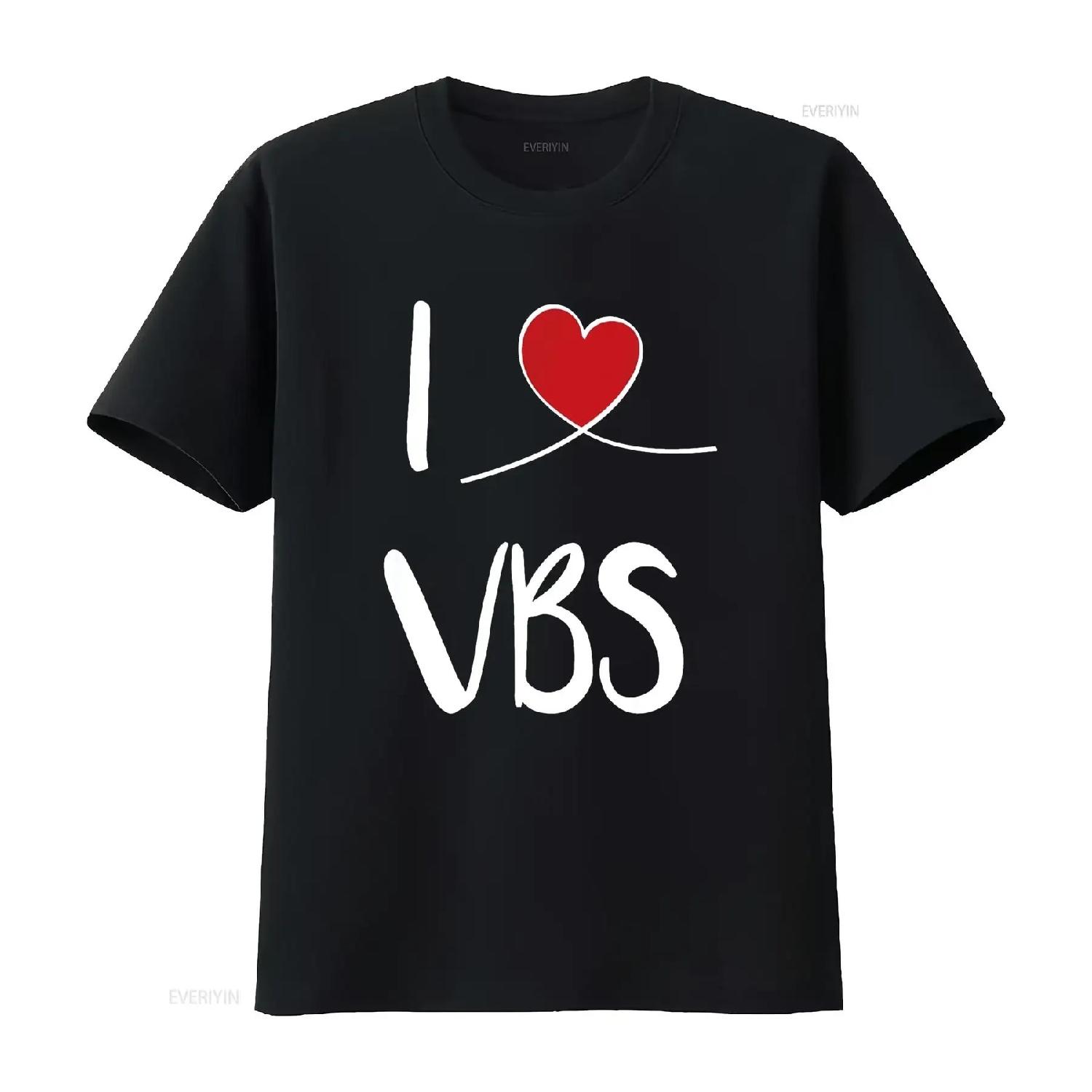 I Love VBS Vacation Bible School 2024 Cute Christian Heart T Shirt vintage Washed streetwear fashion Comfortable Slightly S