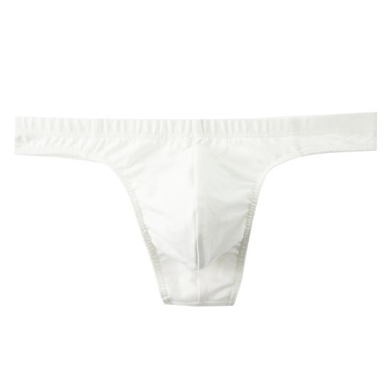 Men's Cotton Thong Sexy T-back Support Pouch Underwear Low Rise Soft Stretch Panties No Fly Covered Underpants