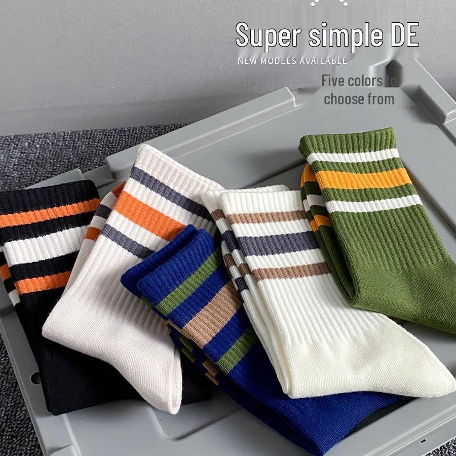 Men's Trendy Mid-Calf Socks: Sweat-Absorbent, Odor-Resistant Over-the-Knee Football Socks
