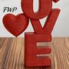 3D-gedruckte Liebes-Skulptur Buchstabe-Figur, Rotes LOVE-Herz Schreibtisch-Dekoration für Hochzeits-Schlafzimmer-Dekor Jubiläums-Dekor, Romantischer Valentinstags-Tisch