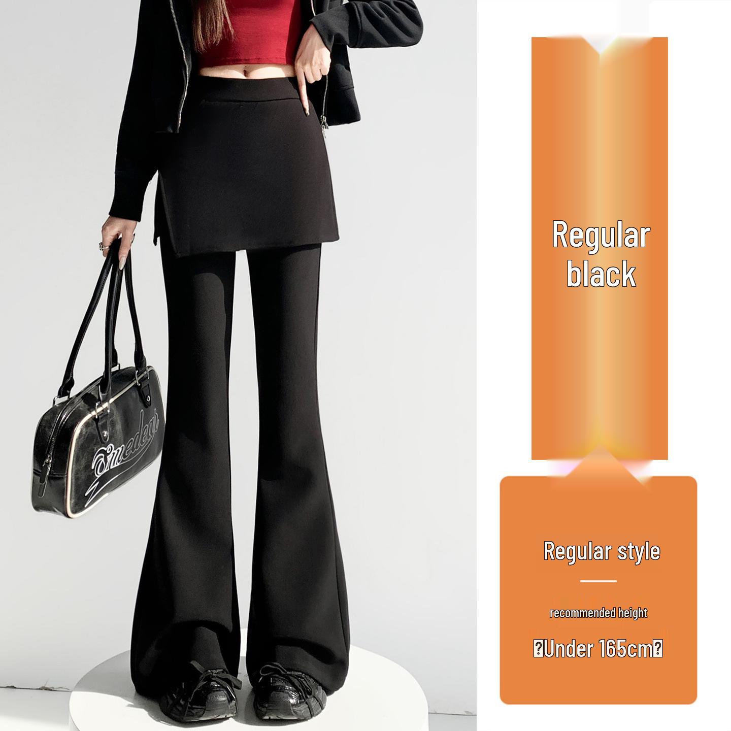 Women s High-Waisted Black Micro-Flare Harem Pants - Spring 2026 Slim Fit L