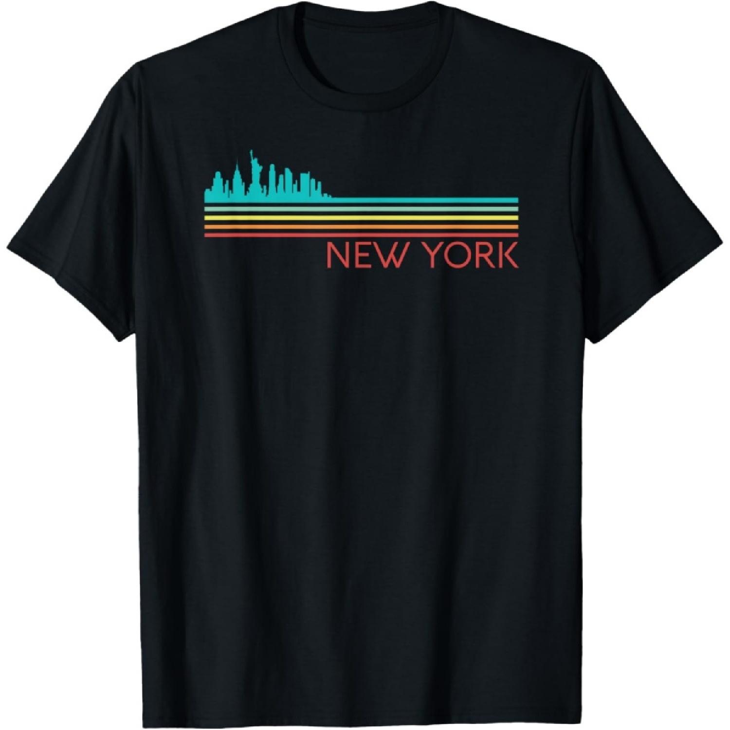 Retro New York Vintage City Urban Skyline NYC NY Architect T-Shirt S чёрный