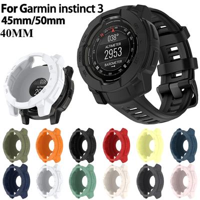 Silikonové pouzdro pro Garmin instinct 3 40mm 50MM 45MM Tpu Měkké pouzdro Chytré hodinky Vyřezávaná stupnice Chránič obrazovky Rámeček Nárazník Kryt