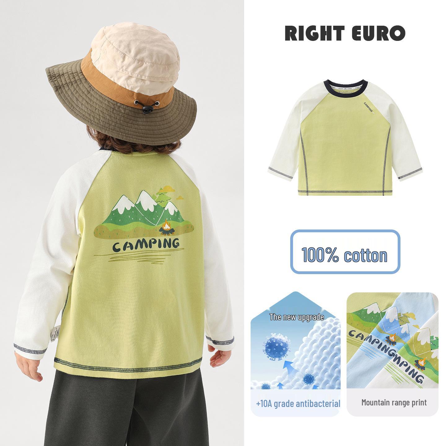

European Boy s Cotton Long-Sleeve T-shirt - 2026 Spring/Autumn Style for Kids 90 cm
