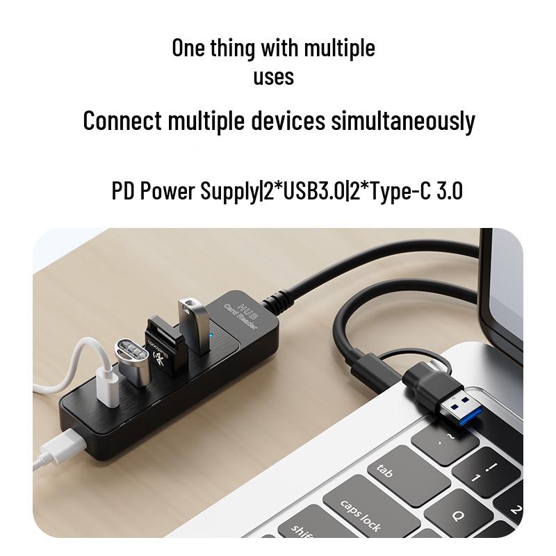USB-C 3.0 Extender: 4-Port Type-C Hub for Computer and Tablet Expansion
