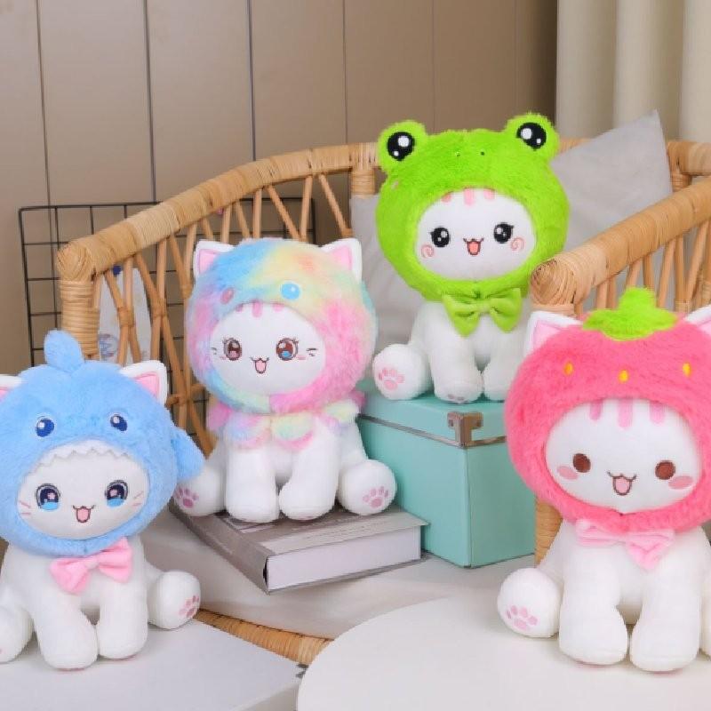 Adorable Plush Cat Toy Soft Stuffed Animal Cuddly Pillow For Kids Gifts And Comforting