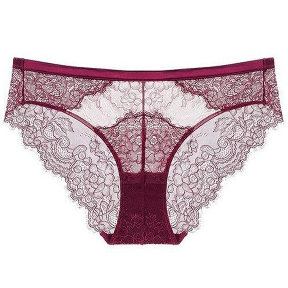 French Panties Women's Ultra-thin Hollow Lace Panties Comfortable and Breathable Mid-waist Briefs Sexy Cotton Women's Panties