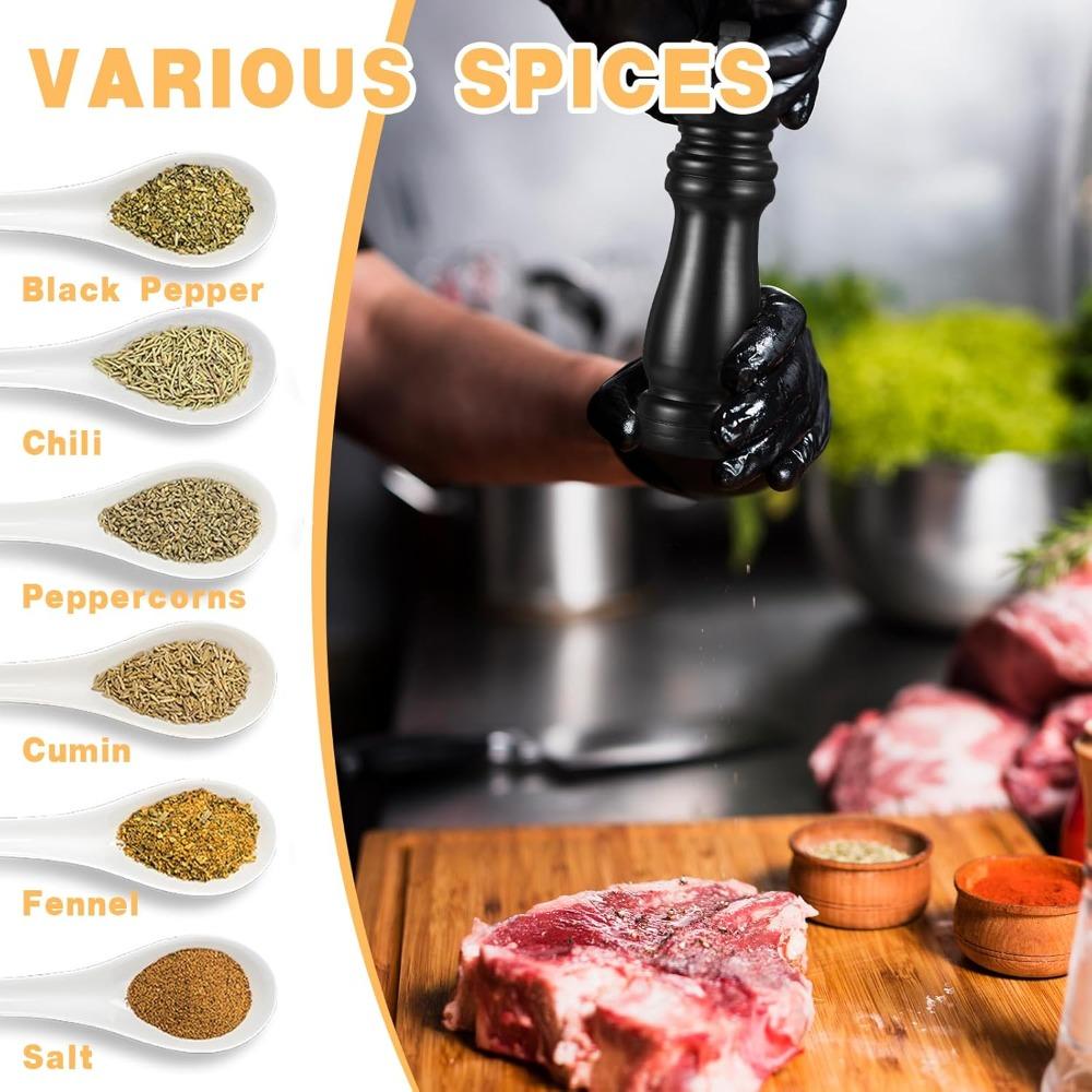 1PC Wooden Pepper Grinder Mill 6 Inch Black Salt and Pepper Shaker Wooden Salt Grinder Pepper Mill Shakers Refillable