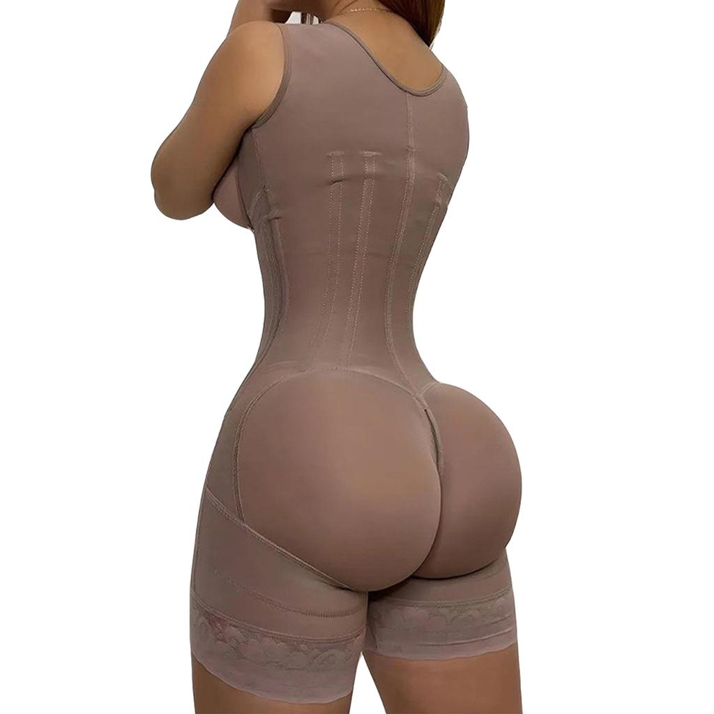 Women's Plus Size High Waist Tummy Control Body Shaper Fajas Colombianas BBL Shapewear Compression Bodysuit With Hooks and Zipper