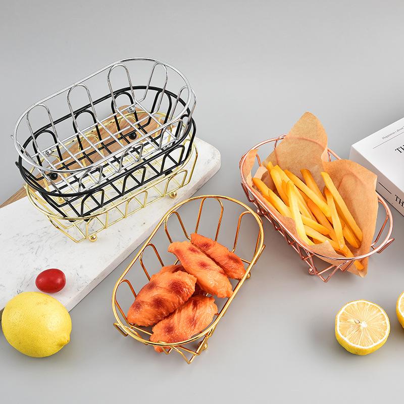 Iron Storage Basket Multi-Purpose Organizer For Accessories,Cosmetics, Vanity, Desk, Photo Props, Shelf Baskets