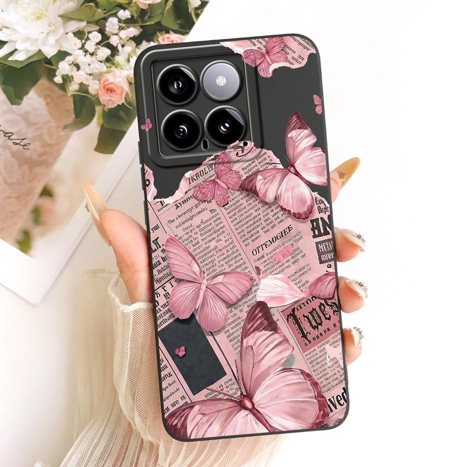 For Xiaomi Mi 14 Pro Case Cool Owl Dragon Painted Cover Soft Silicone Matte Phone Case For Xiaomi 14 Pro Mi14 5G Back Cover Bags