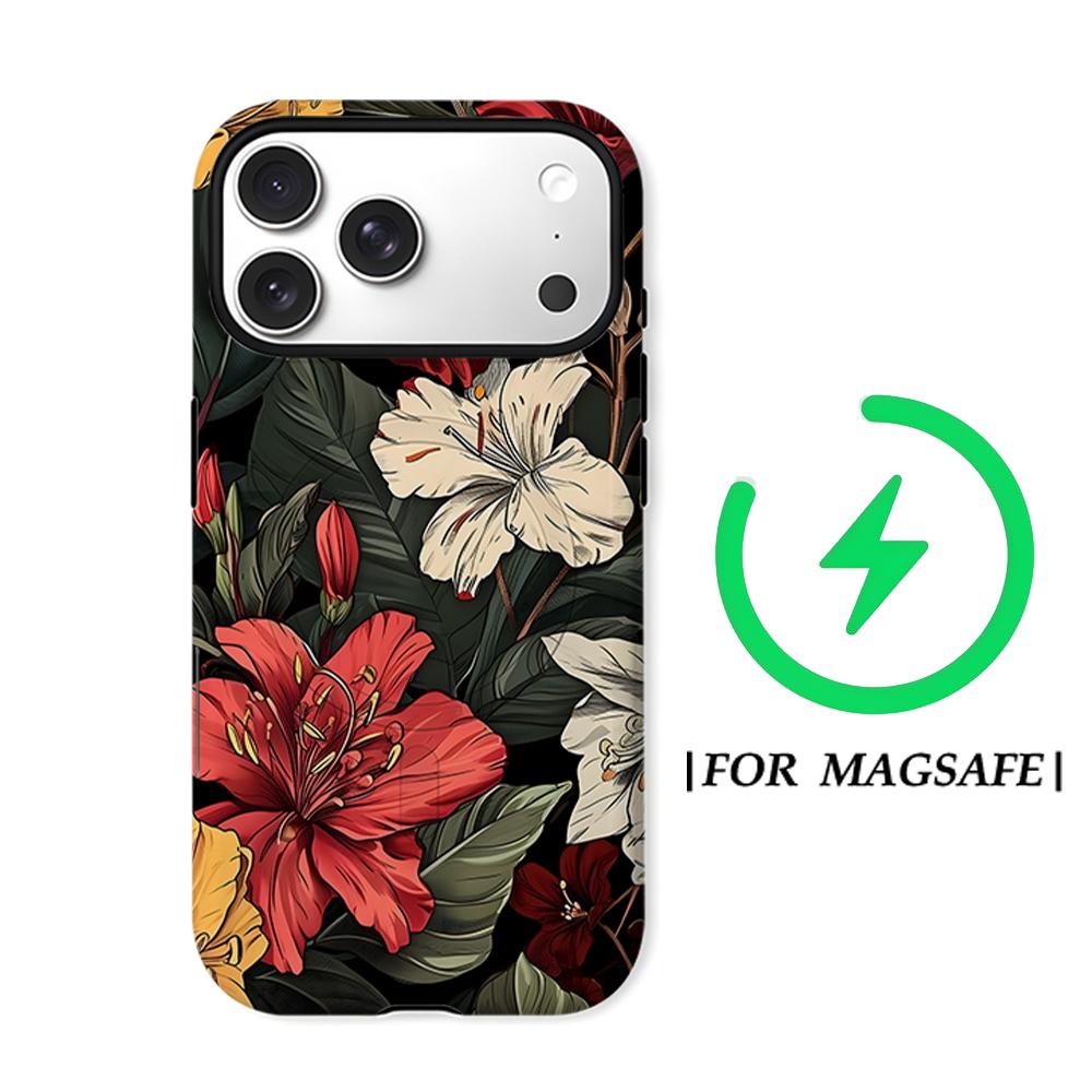 Vintage Hibiscus Bloom Phone Case for IPhone 17AIR 16E 16 15 14 13 12 11 17 Pro Max Plus Double-layer Back Cover