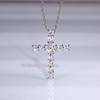 Ladies' Cross Pendant Necklace, Exquisite Heart-shaped Synthetic Zircon, Elegant Collarbone Chain, Fashionable Necklace for Daily Wear