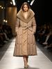 Winter new long cotton-padded clothes are fashionable and versatile, simple big fur collar, women's warm belt, foreign style