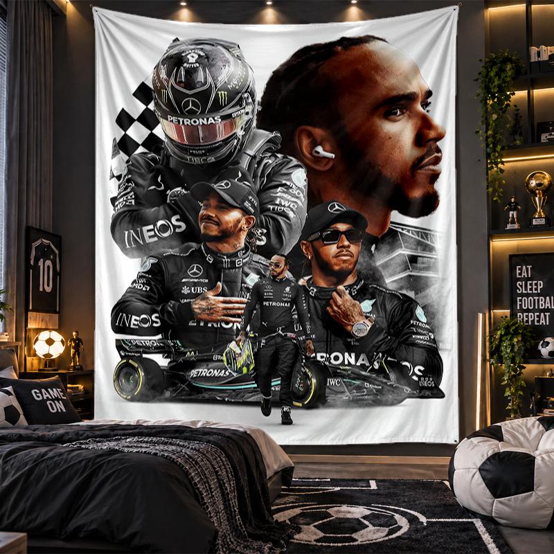 Duvara Asılan Goblen Lewis Hamilton Baskılı Kumaş Salon Yatak Odası Ev Dekoru İçin