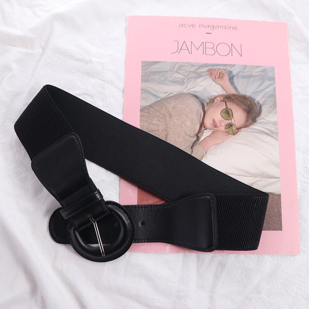 Leather Corset Belt Solid Color Wide Waist Corset Elegant Elastic Cummerbunds  Girl