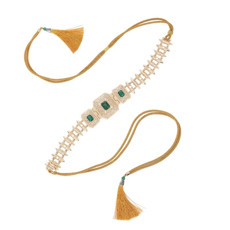 A52E Moroccan Waist Chain Belly Chain Belt Ethnic Wedding Belt Belly Chain for Dress