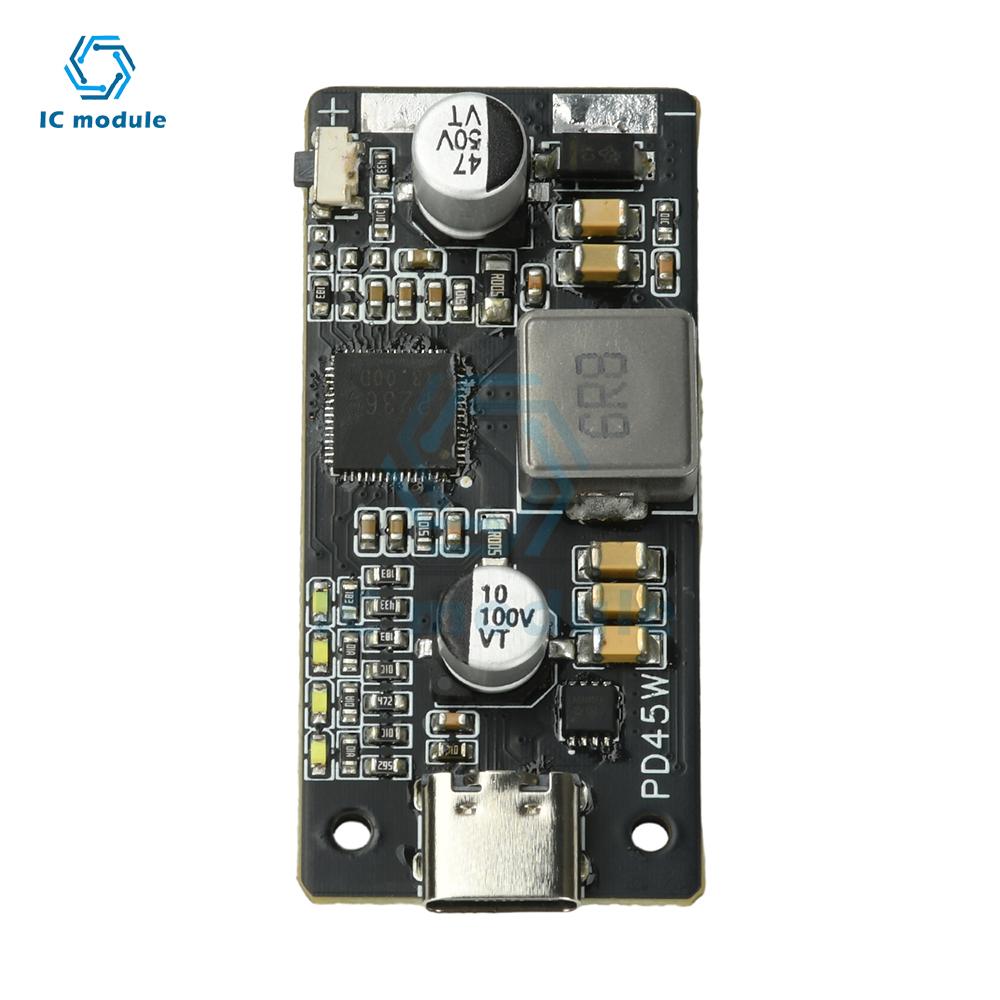 2-6S PD45W Fast Charge Discharge Module QC3.0+ Type-C Output for Li-ion/LiFePO4 Battery Universal Power Bank Board