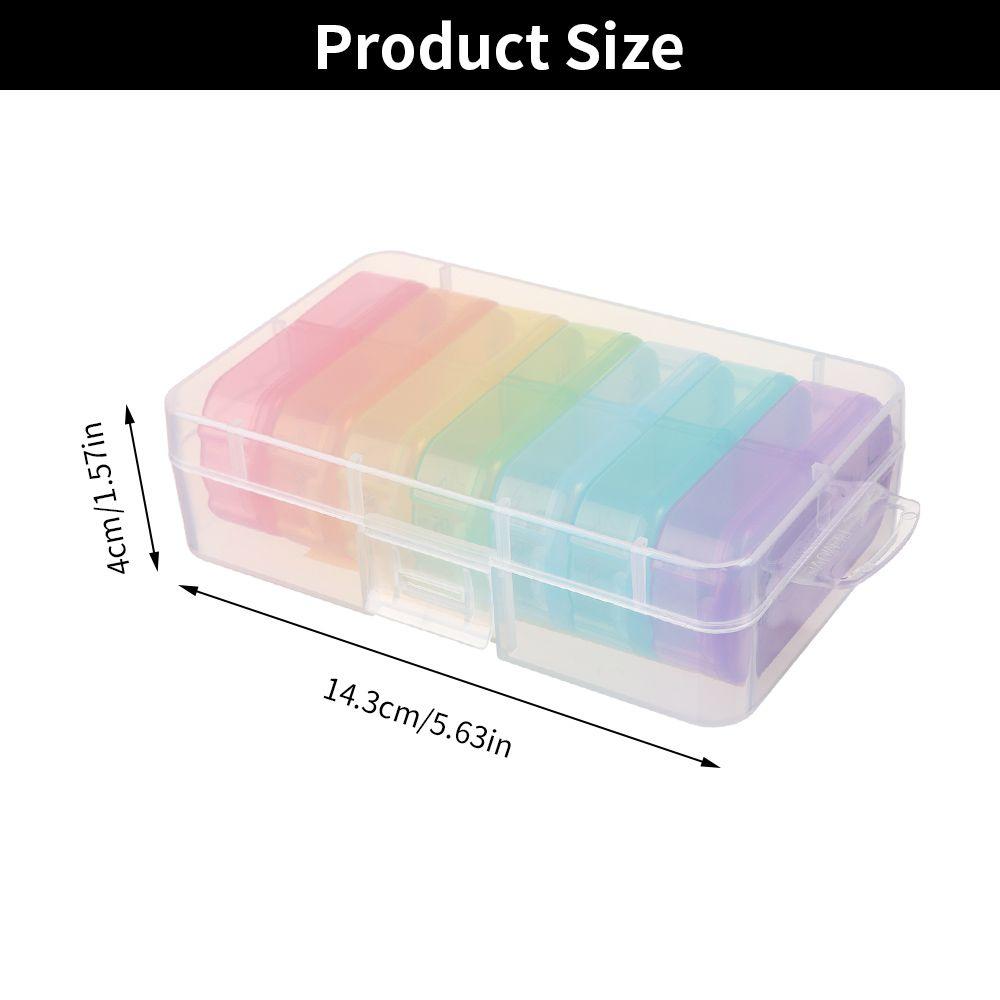 Rainbow Color 7 Days AM PM Medicine Storage Box Pill Box Medicine Dispenser Health Care Tool